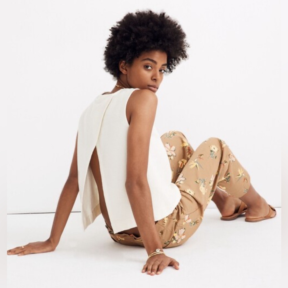 Madewell Texture & Thread Split-Back Shell Top .
